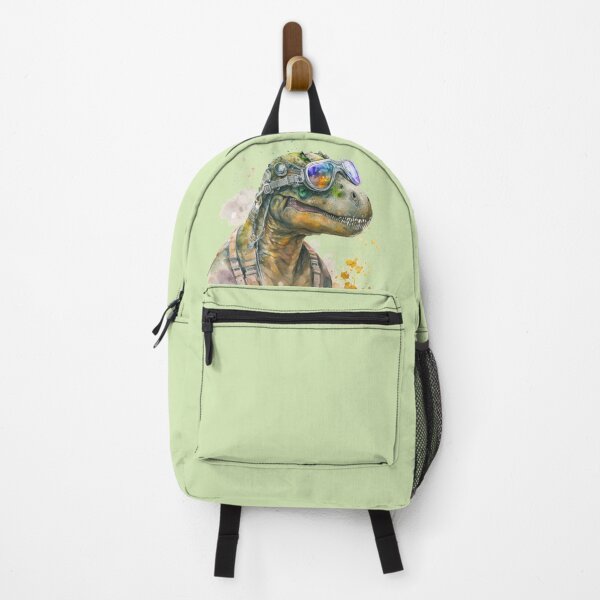 Item preview, Green Tyrannosaurus Aviator Wearing Goggles Watercolour Portrait designed and sold by Sturdust.