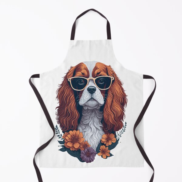 Item preview, Cavalier King Charles Spaniel wearing Shades - Flower Splash designed and sold by faunathreads.