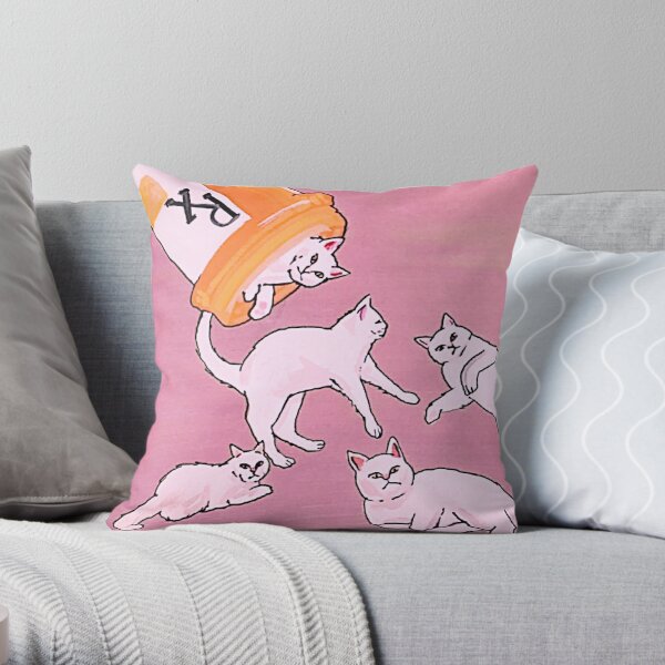 RX for Happiness _ Pink Throw Pillow