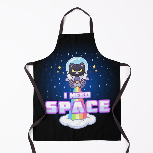 Item preview, I NEED SPACE - Angry Black Cat Kawaii Astronaut  designed and sold by Chonkitty.