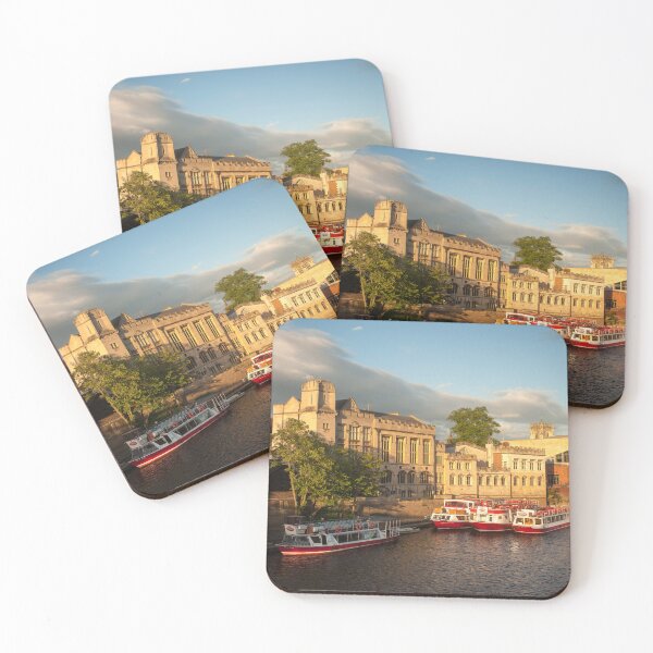 Item preview, York Guildhall with moored boats in evening sun designed and sold by bailey-cooper.