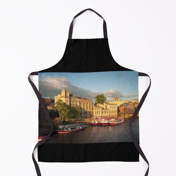 Item preview, York Guildhall with moored boats in evening sun designed and sold by bailey-cooper.