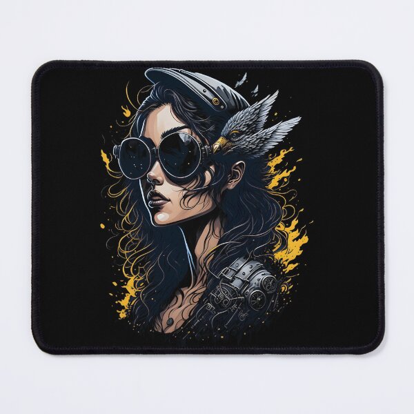 Item preview, Vintage Portrait Woman Pilot Steampunk Style designed and sold by SoccaTamam.