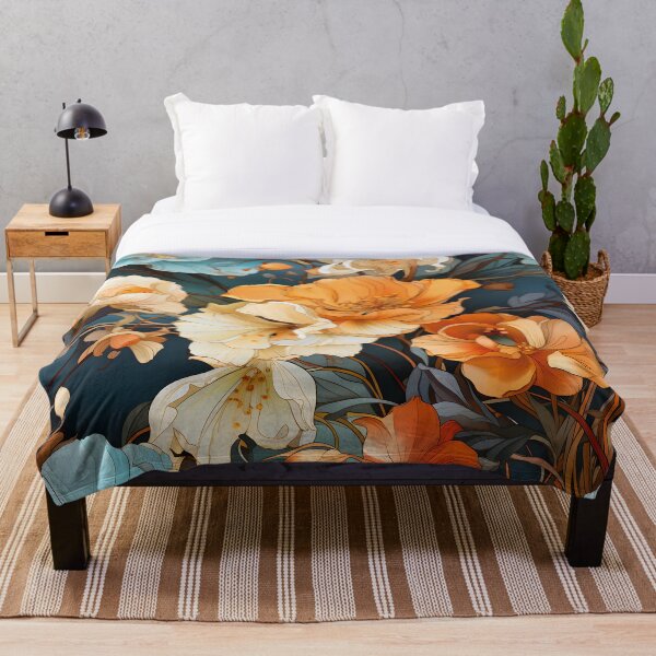 Item preview, Botanical illustration – colourful flowers and foliage pattern designed and sold by Flowtime.