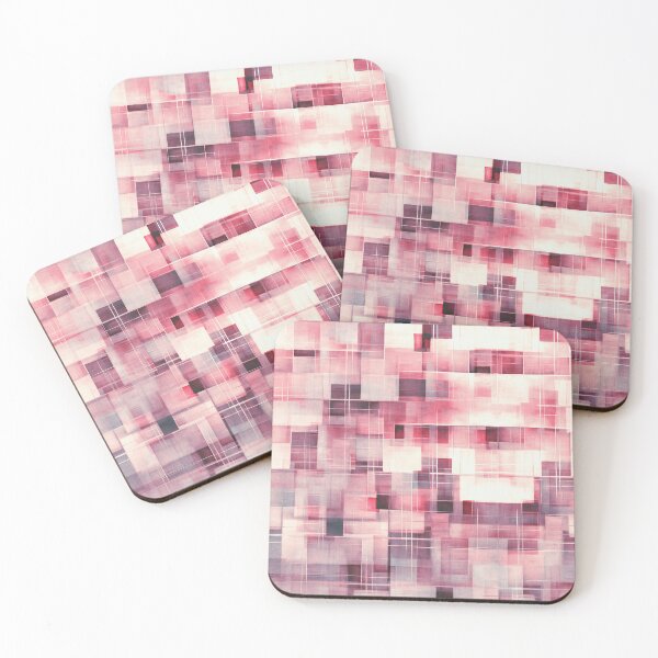 Item preview, Berries and Cream Cubes and Lines Abstract Deconstructed Plaid designed and sold by micklyn.