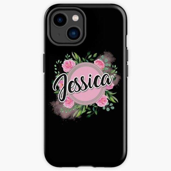 Girly Pink Glitter Blush Monogram Name Phone Case, Custom Name