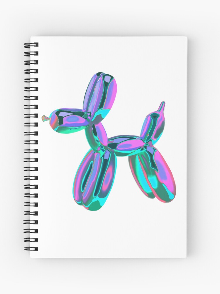 balloon dog metallic shiny rainbow art Spiral Notebook for Sale by  ChelicezLab