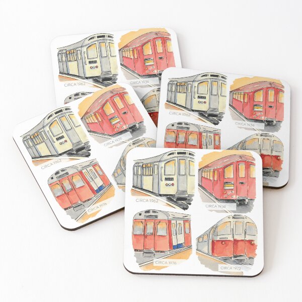 Item preview, Classic Underground Tube Trains designed and sold by KarenBakerArt.