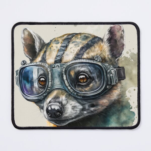 Item preview, Indian Civet Wearing Goggles Watercolor Portrait designed and sold by Sturdust.