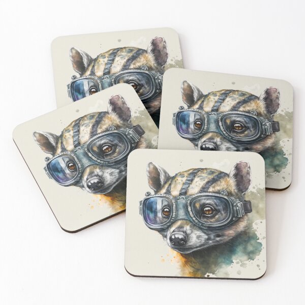 Item preview, Indian Civet Wearing Goggles Watercolor Portrait designed and sold by Sturdust.