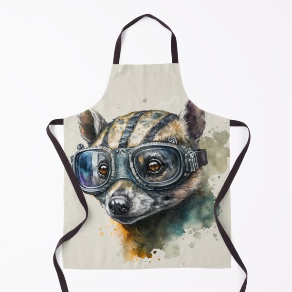 Item preview, Indian Civet Wearing Goggles Watercolor Portrait designed and sold by Sturdust.