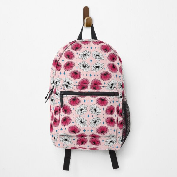 Artikelvorschau, Heiße rosa und weiße Anemonen, botanisches Muster, Blumen, Blüten (Vintage Retro) entworfen und verkauft von ObsidianDaz.