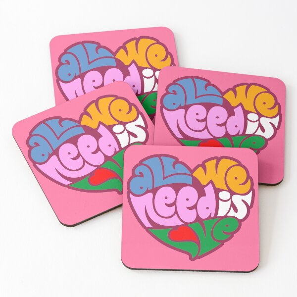 Item preview, All We Need Is Love - Sixties Music Merchandise Sticker designed and sold by BananaDogg.
