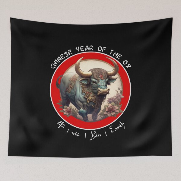 Item preview, Colourful Chinese Year Of The Ox Design designed and sold by SparkleBrush.
