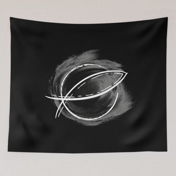 Item preview, Christian Jesus Fish Symbol with Brushstroke Background designed and sold by CrossAndCrown.