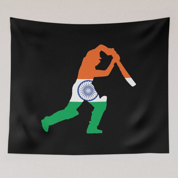 Item preview, India Flag and Batsman for Cricket Team Fan   	 designed and sold by vntfhlnjcx12.