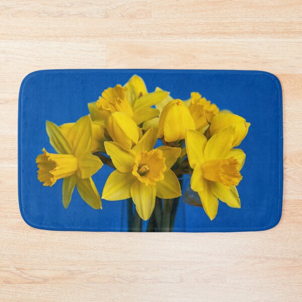 Item preview, Bouquet Of Daffodils against Blue Background designed and sold by Sonja Martin Photography.