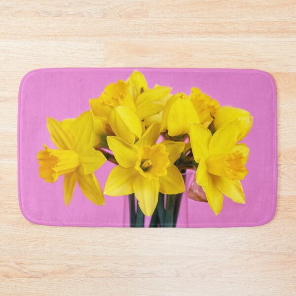Item preview, Daffodil bouquet against a pink background designed and sold by Sonja Martin Photography.