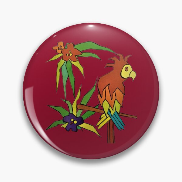 Item preview, jungle, parrots, flowers, birds, exotic,  designed and sold by NessArtByEwa.