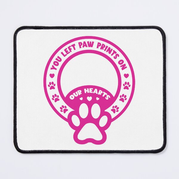 Item preview, you left paw prints on our hearts - in hot pink designed and sold by EmeraldeaArt.