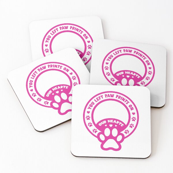 Item preview, you left paw prints on our hearts - in hot pink designed and sold by EmeraldeaArt.