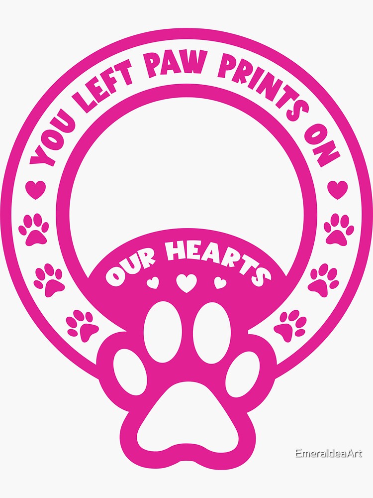 Hot pink paw print - Paw Print - Sticker