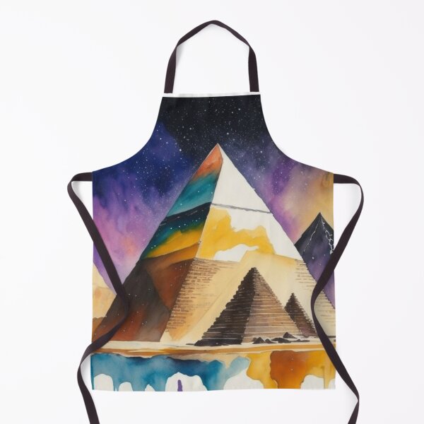 Item preview, Pyramids of Giza, Egypt, watercolor painting with Milky way Galaxy design designed and sold by Meena-tta.