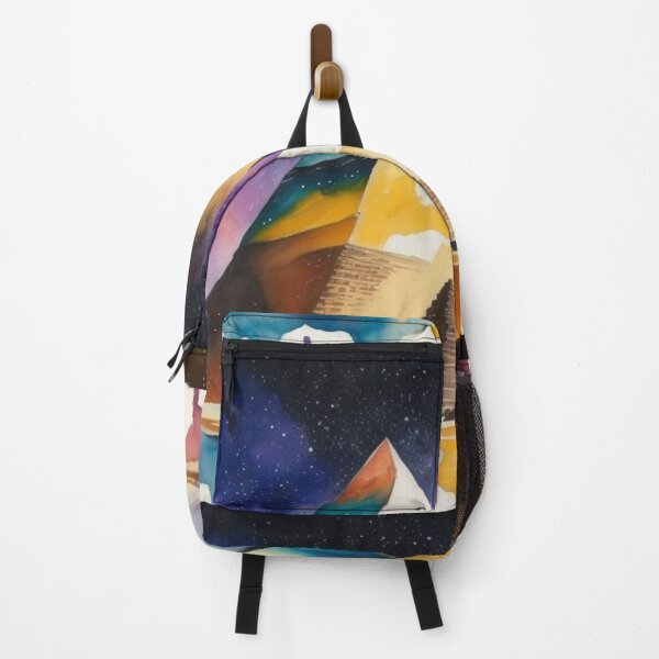 Item preview, Pyramids of Giza, Egypt, watercolor painting with Milky way Galaxy design designed and sold by Meena-tta.