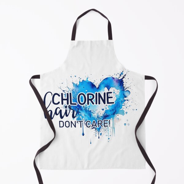 Item preview, chlorine hair dont care! with a blue watercolor heart splash designed and sold by EmeraldeaArt.