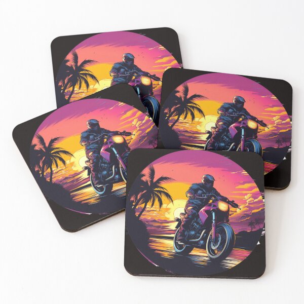 Item preview, Vintage Synthwave Sunset Biker designed and sold by HouseOfLyons.