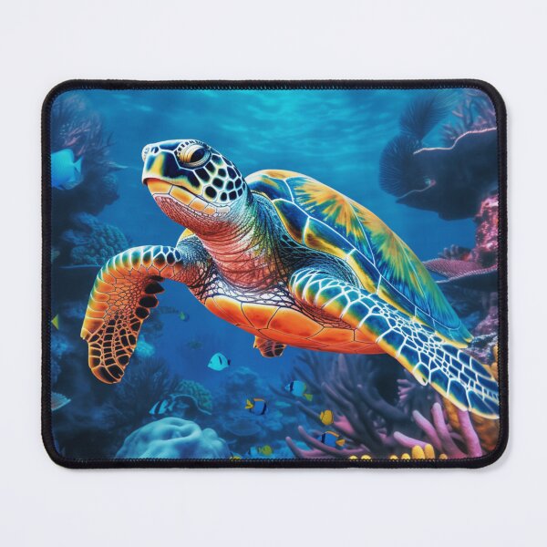 Item preview, Vibrant color sea turtle digital print in a variety of mediums designed and sold by dcrc.