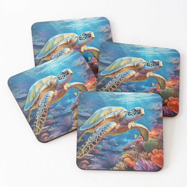 Item preview,  Vibrant color sea turtle digital print in a variety of mediums designed and sold by dcrc.
