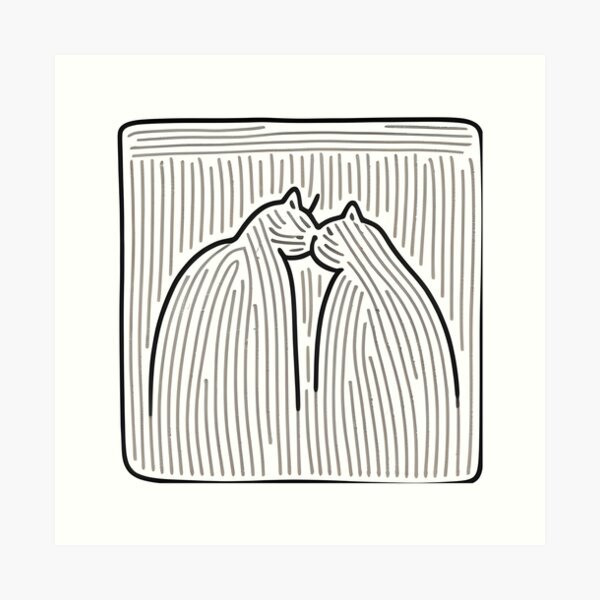 Item preview, Cat Lovers Kissing Each Other  designed and sold by ArtsOnDaily.