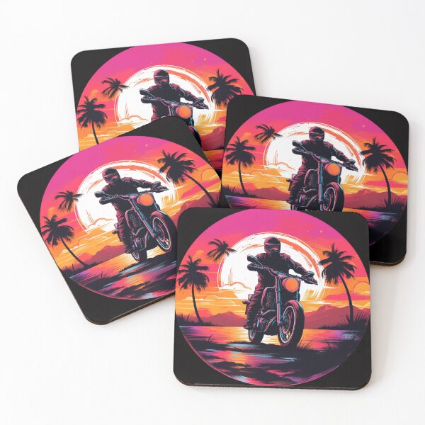 Item preview, Vintage Synthwave Sunset Biker designed and sold by HouseOfLyons.