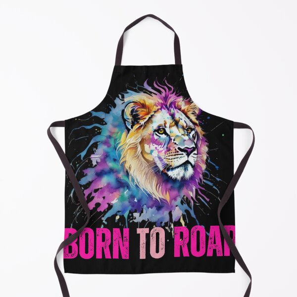 Aperçu de l'œuvre Born to Roar Aquarelle Néon Lion Design pour Leos créée et vendue par GracefulGems.