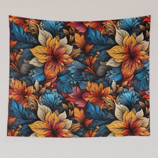 Item preview, Tropical Oasis: Lush Leaves and Hibiscus Seamless Pattern designed and sold by Moo7shop.