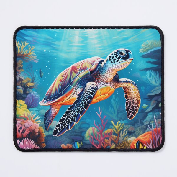 Item preview,  Vibrant color sea turtle digital print in a variety of mediums designed and sold by dcrc.