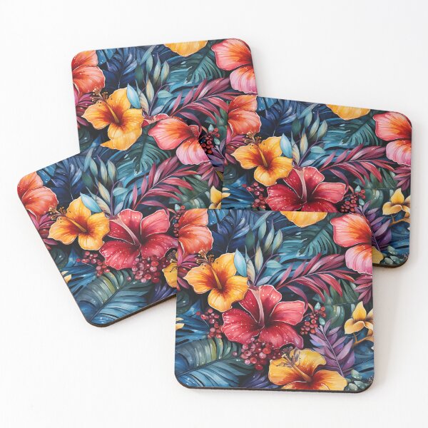 Item preview, Hibiscus Serenade: Tropical Leaves Seamless Pattern Delight designed and sold by Moo7shop.