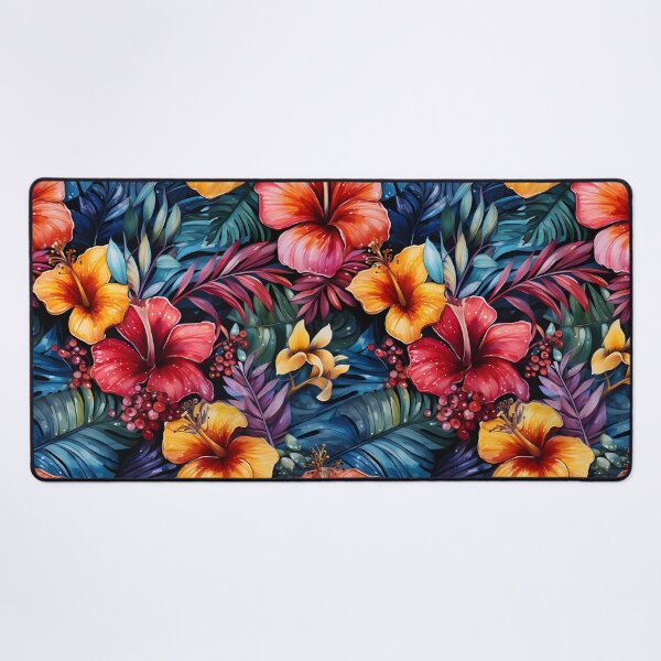 Item preview, Hibiscus Serenade: Tropical Leaves Seamless Pattern Delight designed and sold by Moo7shop.