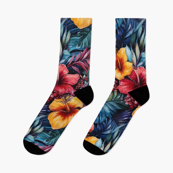 Item preview, Hibiscus Serenade: Tropical Leaves Seamless Pattern Delight designed and sold by Moo7shop.