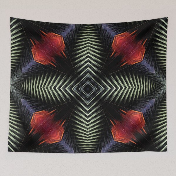 Item preview, striped cross in blue diamond with red flecks designed and sold by effervescence.