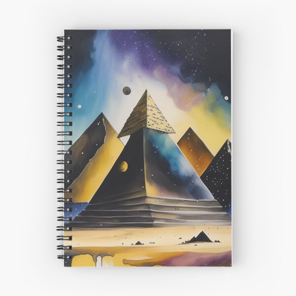 Item preview, Pyramids of Giza, Egypt, watercolor painting with Milky way Galaxy design designed and sold by Meena-tta.