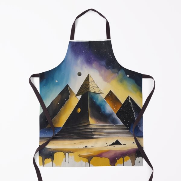 Item preview, Pyramids of Giza, Egypt, watercolor painting with Milky way Galaxy design designed and sold by Meena-tta.