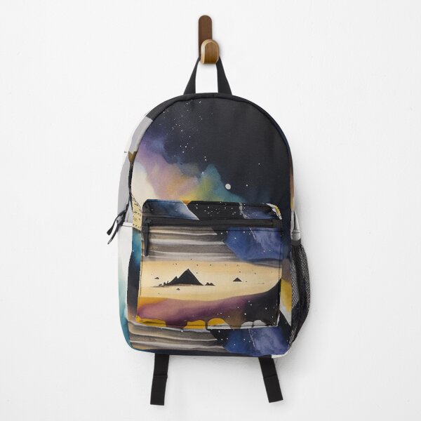 Item preview, Pyramids of Giza, Egypt, watercolor painting with Milky way Galaxy design designed and sold by Meena-tta.