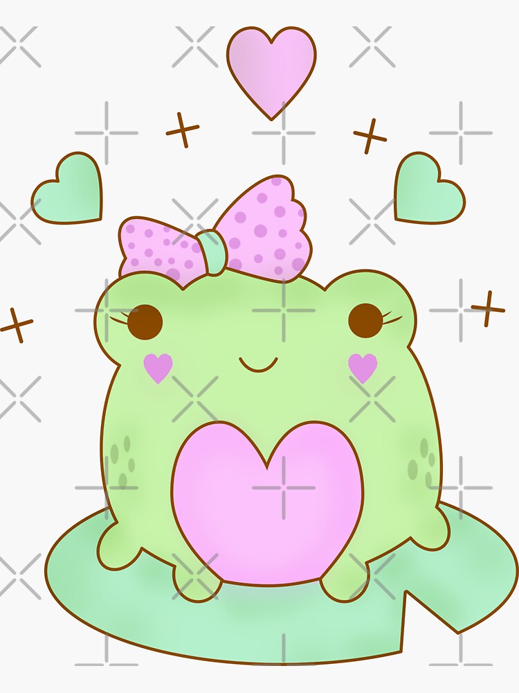 Kawaii Aesthetic Cute Frog Art 2 Matte Sticker Removable Free Shipping 