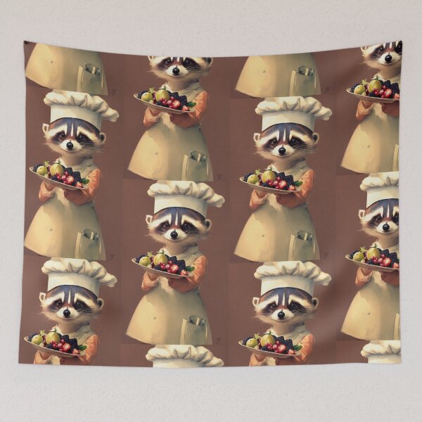 Item preview, A cute chef raccoon working in a kitchen designed and sold by Pelzi100.
