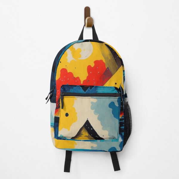 Item preview, Pyramids of Giza, Egypt, watercolor painting in primary color design designed and sold by Meena-tta.
