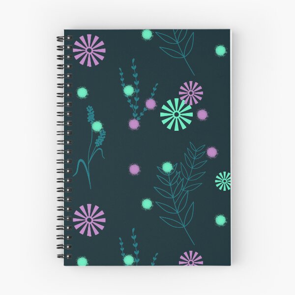Aperçu de l'œuvre Motif fleurs sauvages, turquoise & rose créée et vendue par MyMaryDesign.