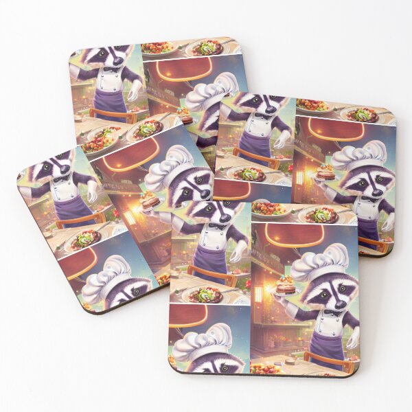 Item preview, A cute chef raccoon working in a restaurant designed and sold by Pelzi100.