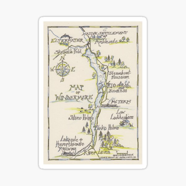 Item preview, - Swallows and Amazons map of Windermere - designed and sold by SophieNeville.